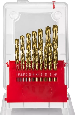 Набор свёрл по металлу с покр. нитрид титана ЗУБР ТИТАН, 29617-H19, в пласт боксе, HSS 1-10мм, 19 шт 29617-H19 купить в Губкинске