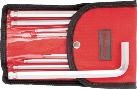 Набор ключей шестигранных имбусовых HEX, 1,5–12 мм, CrV, 10  шт., удлиненные с  шаром, сатин., чехол  MATRIX 12311 купить в Губкинске