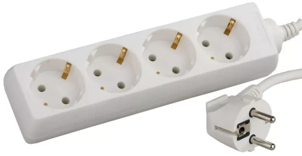 Удлинитель СВЕТОЗАР электрический с заземлением, евро, 4 гнезда, 2м SV-55043-2 купить в Губкинске