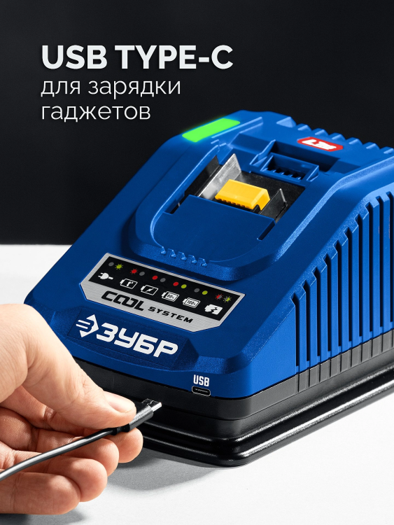 ЗУБР Turbo CHARGE, 20 В, 1 порт, 1 х 6 А, зарядное устройство для LMS АКБ, ПРОФЕССИОНАЛ (TC-20-1) купить в Губкинске