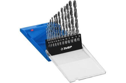 ЗУБР ПРОФ-В, 13 шт, (1.5-6.5 мм), сталь Р6М5, класс В, набор сверл по металлу, Профессионал (29621-H13) купить в Губкинске