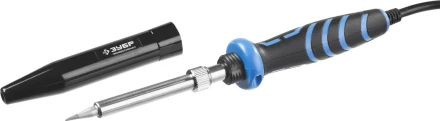 Паяльник ЗУБР &quot;ПРОФЕССИОНАЛ&quot; с двухкомпонентной рукояткой, с защитным колпачком, керамическим нагревательным элементом, 60Вт, конус 55413-60 купить в Губкинске