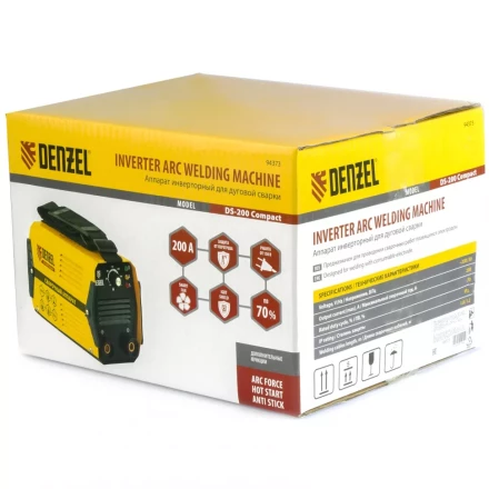 Аппарат инверторный дуговой сварки DENZEL DS-200 Compact 94373 купить в Губкинске