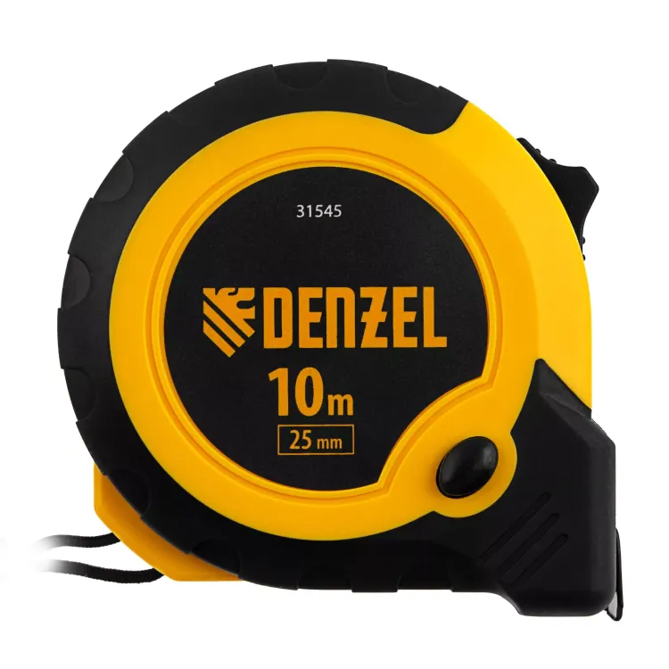 Рулетка Denzel 10м х 25мм, двухкомп. корпус, кнопка-пауза 31545 купить в Губкинске