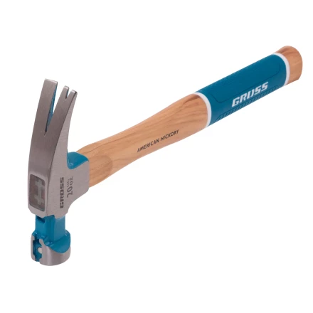 Молоток-гвоздодер,560 г Gross 10419, угол 75, магнит, обрезиненная рукоятка AMERICAN HICKORY купить в Губкинске