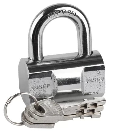 Замок ЗУБР &quot;ЭКСПЕРТ&quot; навесной, компактный стальной корпус, закаленная дужка, 50мм 37231-50 купить в Губкинске