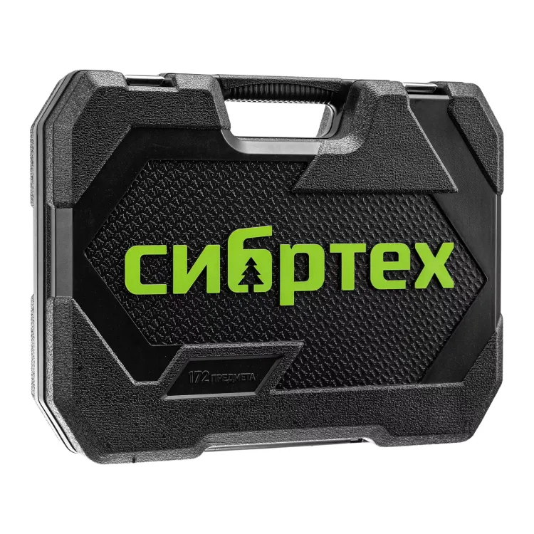 Набор инструментов Сибртех 14171, 1/2", 3/8", 1/4", пластиковый кейс 172 предм. купить в Губкинске