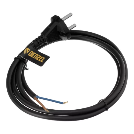 Шнур сетевой Denzel Energy Series, ПВС, 1,5 м, 2 x 1,5 мм, с неразборной вилкой, черный, 3 м, 37669 купить в Губкинске