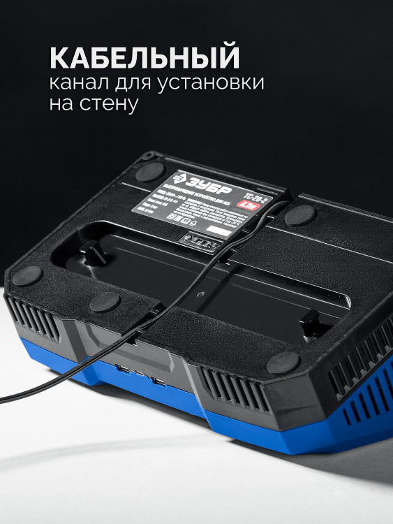 ЗУБР Turbo CHARGE, 20 В, 2 порта, 2 х 9 А, зарядное устройство для LMS АКБ, ПРОФЕССИОНАЛ (TC-20-2) купить в Губкинске