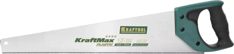 Ножовка "KraftMax" PLASTIC, быстр и точный рез, для подокон, пластик панелей и труб, 3/14 TPI, 500мм, KRAFTOOL 15226-50 купить в Губкинске