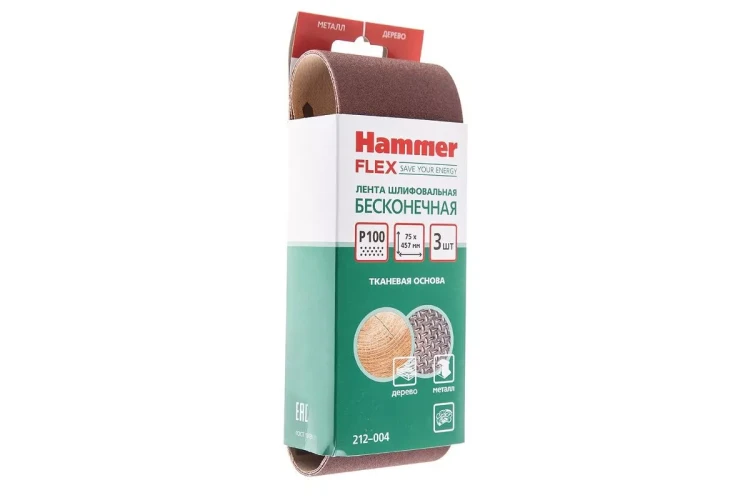 Лента шлиф. бесконечная HAMMER 75х457мм P100 купить в Губкинске