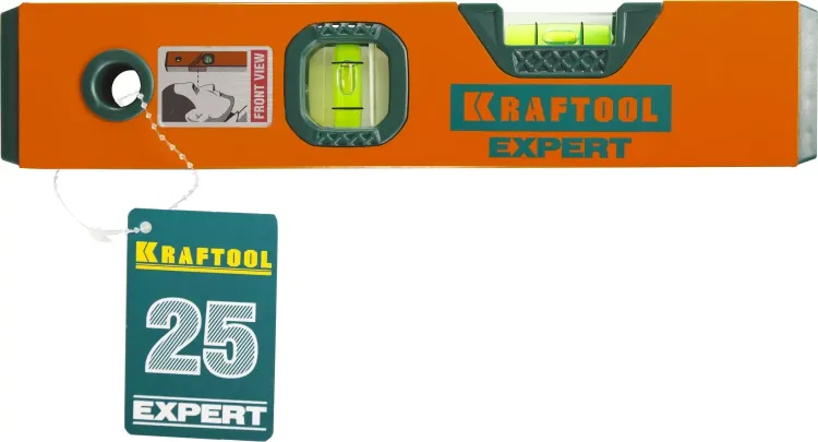 Уровень коробчатый "EXPERT", KRAFTOOL 34710-025, 2 ампулы, 0,5 мм/м, 250мм 34710-025_z01 купить в Губкинске