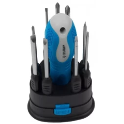 Набор ЗУБР Отвертка "ЭКСПЕРТ" со сменными стержнями 60мм, SL 3,0, 4,0, 5,0, 6,0мм, PH№ 0, 1, 2, TORX 10, 15, 10пред. 25282-H10