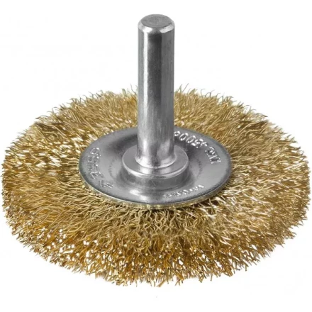 ЗУБР &quot;ПРОФЕССИОНАЛ&quot;. Щетка дисковая для дрели, витая латунированная стальная проволока 0,3мм, 50мм 3520-050_z02 купить в Губкинске