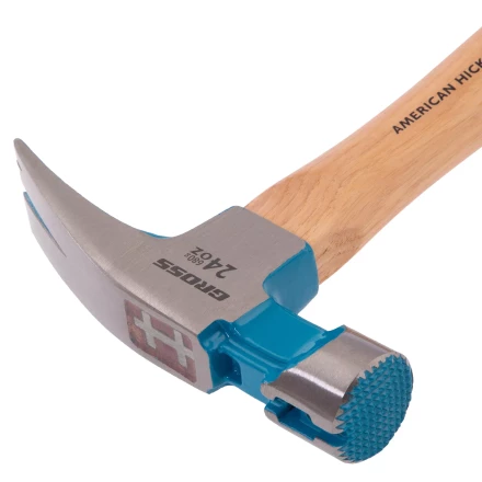 Молоток-гвоздодер, 680 г Gross 10425, угол 75, магнит, обрезиненная рукоятка AMERICAN HICKORY купить в Губкинске