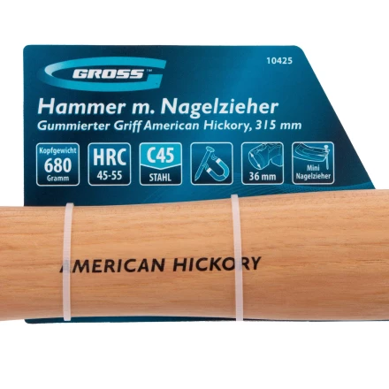 Молоток-гвоздодер, 680 г Gross 10425, угол 75, магнит, обрезиненная рукоятка AMERICAN HICKORY купить в Губкинске