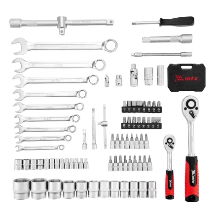 Набор инструментов, 1/2&quot;, 1/4&quot;, пластиковый кейс, 82 предмета// MTX 13563 купить в Губкинске