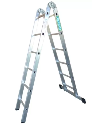 Лестница 2-х секционная алюминиевая шарнирная 2*6 1013315 купить в Губкинске