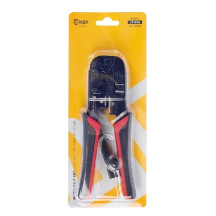 Кримпер многофункциональный КВТ JT-03А с 3 встроенными модулями для обжима RJ-45, RJ-12, RJ-11, RJ-22 (89228) купить в Губкинске
