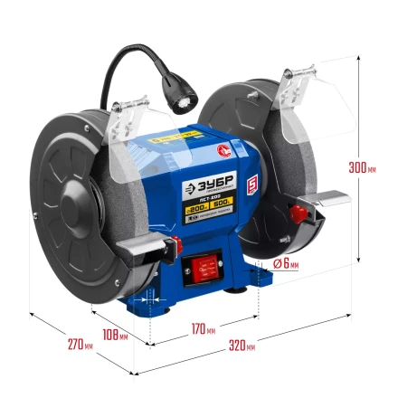 ЗУБР d 200, 500 Вт, заточной станок, Профессионал (ПСТ-200) купить в Губкинске