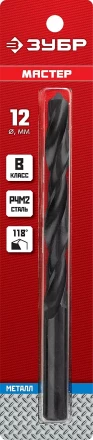 ЗУБР 12.0 х 151 мм, сталь Р4М2, класс В, сверло по металлу (29605-12) купить в Губкинске