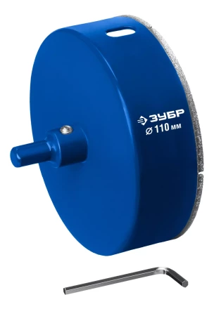 ЗУБР АГК d 110 мм (центр. сверло, трехгр. хвост, Р60), Алмазная коронка, Профессионал (29850-110) купить в Губкинске