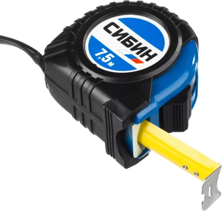 Рулетка СИБИН, обрезиненный пластиковый корпус, 7,5м/25мм 34019-08-25 купить в Губкинске