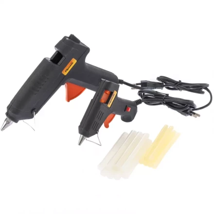 Набор клеевых пистолетов в кейсе 7/11 мм 20/100 Вт 3/8 г./мин. выключатель SPARTA 93038 купить в Губкинске