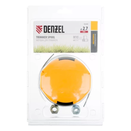 Катушка  триммер. полуавтомат. легкая заправка гайка М10 М10 М8, лев. шаг 1,0  1,25мм// Denzel 96390 купить в Губкинске