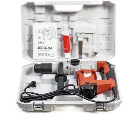 Перфоратор ESPIRA RHI-M4002 (sds max 220 – 240В/50 Гц, мощность 1500 Вт, эн.удара 10 Дж, вес 7.2 кг, кейс), 400551 купить в Губкинске
