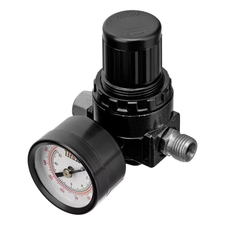 Регулятор давления с манометром Denzel R1500, 12 бар, 1/4&quot;, 57491 купить в Губкинске