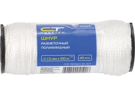 Шнур кручёный капроновый 2 мм L 50 м катушка 70 кгс СИБРТЕХ 93964 купить в Губкинске