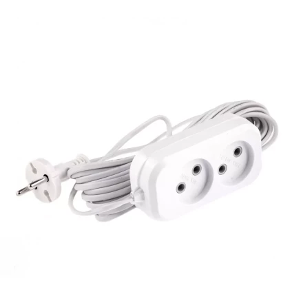 Удлинитель бытовой без заземления 7 м 2 розетки 6 А серия УХ6 Denzel 95923 купить в Губкинске