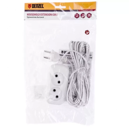 Удлинитель бытовой без заземления 7 м 2 розетки 6 А серия УХ6 Denzel 95923 купить в Губкинске