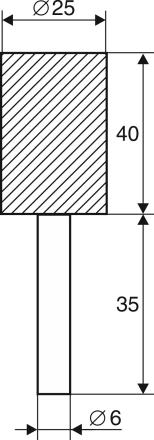 Шарошка абразивная Цилиндр 25х40х6 мм 21654 купить в Губкинске