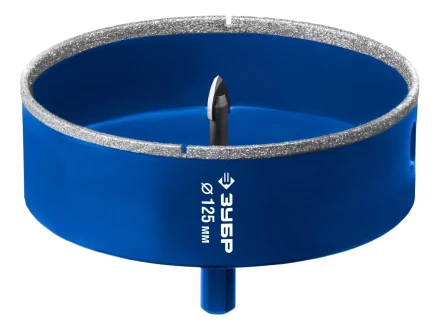 ЗУБР АГК d 125 мм (центр. сверло, трехгр. хвост, Р60), Алмазная коронка, Профессионал (29850-125) купить в Губкинске