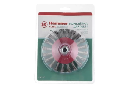 Кордщетка HAMMER тарелка 125мм для УШМ витая сталь (207-113) купить в Губкинске