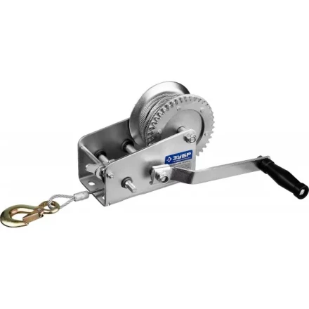 Лебедка ручная барабанная ЗУБР &quot;ПРОФЕССИОНАЛ&quot;, тяговая, тросовая, 0.9 т, 8 м 43113-0.9_z01 купить в Губкинске