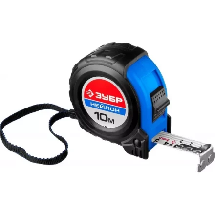 Рулетка ЗУБР &quot;НЕЙЛОН&quot;, нейлоновое покрытие, упрочненное полотно, ударопрочный обрезиненный корпус, 10м/25мм 34056-10-25_z01 купить в Губкинске