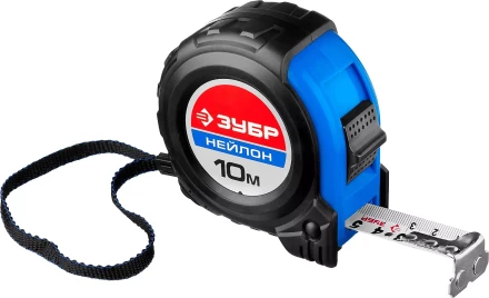 Рулетка ЗУБР &quot;НЕЙЛОН&quot;, нейлоновое покрытие, упрочненное полотно, ударопрочный обрезиненный корпус, 10м/25мм 34056-10-25_z01 купить в Губкинске