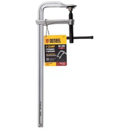 Струбцина F-образная Denzel, 80x300мм, кованая 20466 купить в Губкинске