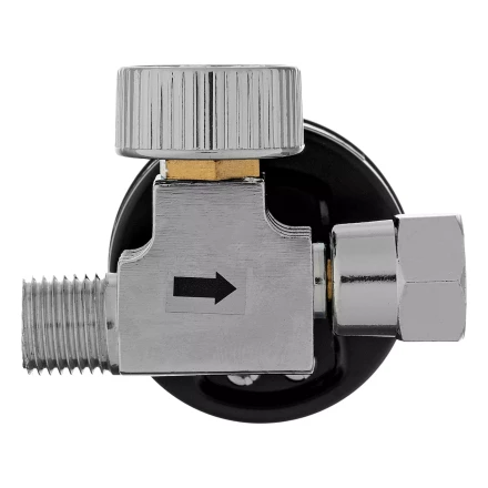 Регулятор давления с манометром для краскораспылителя Denzel K1500, 12 бар, 1/4&quot;, 57001 купить в Губкинске