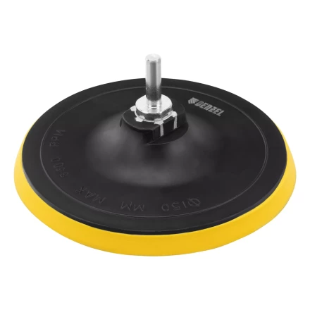 Тарелка опорная для дрели и УШМ с липучкой, 150 мм, стандартная, с адаптером c М14 на d8 Denzel 76252 купить в Губкинске