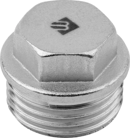 Заглушка ЗУБР &quot;ЭКСПЕРТ&quot;, никелированная латунь, 6-ти гранная головка, наружная резьба, 1/2&quot; 51297-S-1/2 купить в Губкинске