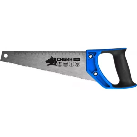 Ножовка по дереву компактная (пила) ТУЛБОКС 300 мм, шаг 9 TPI (3 мм), СИБИН 15056-30 купить в Губкинске