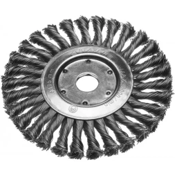 ЗУБР "ПРОФЕССИОНАЛ". Щетка дисковая для УШМ, плетеные пучки стальной проволоки 0,5мм, 175х22мм 35190-175_z02