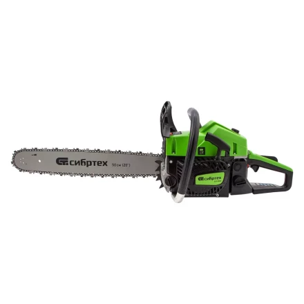 Пила цепная бензиновая БП-5850, 58 см3, шина 50 см, шаг 0.325, паз 1,5 мм, 76 звеньев Сибртех 95210 купить в Губкинске