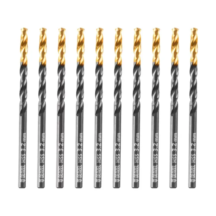 Сверло по металлу, 3,2 мм, HSS-Tin, Golden Tip, 10 шт. Denzel 717206 купить в Губкинске