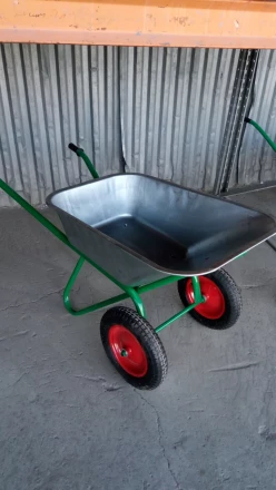 Тачка садово-строительная 2-х колесная усиленная грузоподъемность 320 кг объем 100 л Сибртех 68936 купить в Губкинске