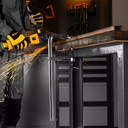 Струбцина F-образная Denzel 20467, 80x400мм, кованая купить в Губкинске